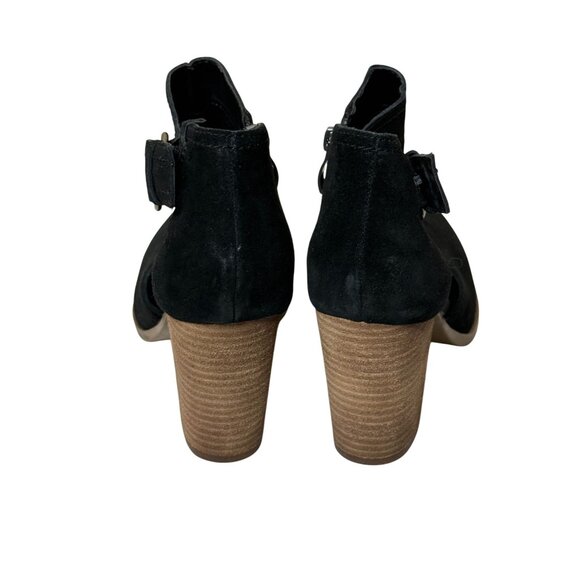 Franco Fortini Black Suede Cutout Booties – Women’s 9, 3” Block Heel - Picture 5 of 11